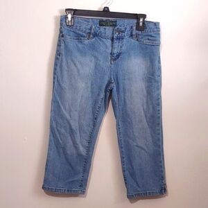 LRL Ralph Lauren Jeans Women’s 2 2p Denim Crop Capri Stretch Cotton Zip